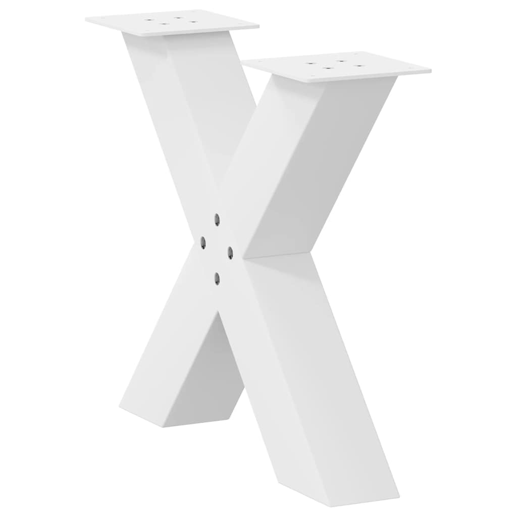 2 db fehér acél dohányzóasztal lábak x-alakú 50x(42-43) cm