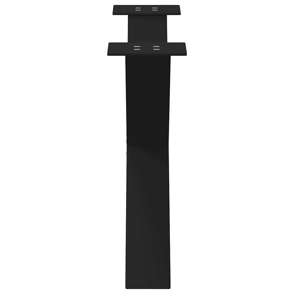 2 db acél fekete dohányzóasztal lábak x-alakú 70x(42-43) cm