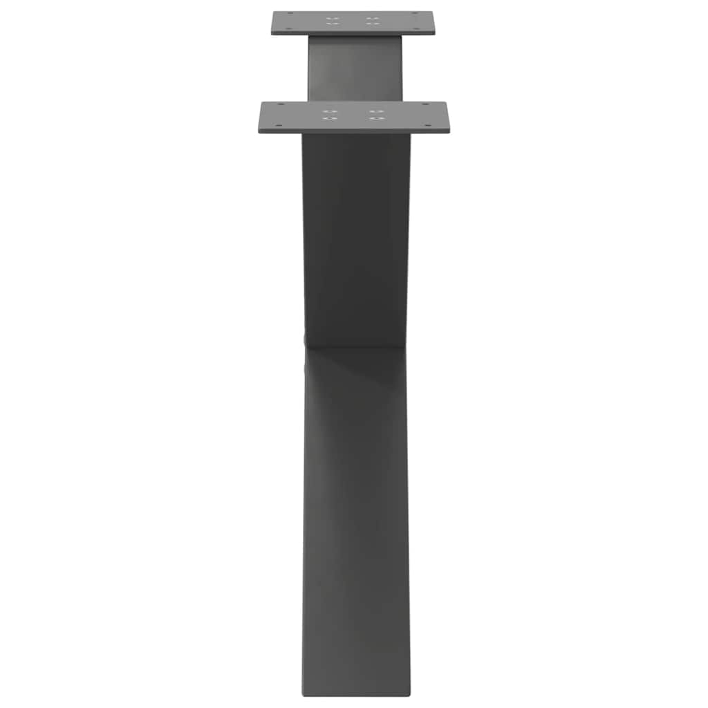2 db antracit acél dohányzóasztal lábak x-alakú 70x(42-43) cm