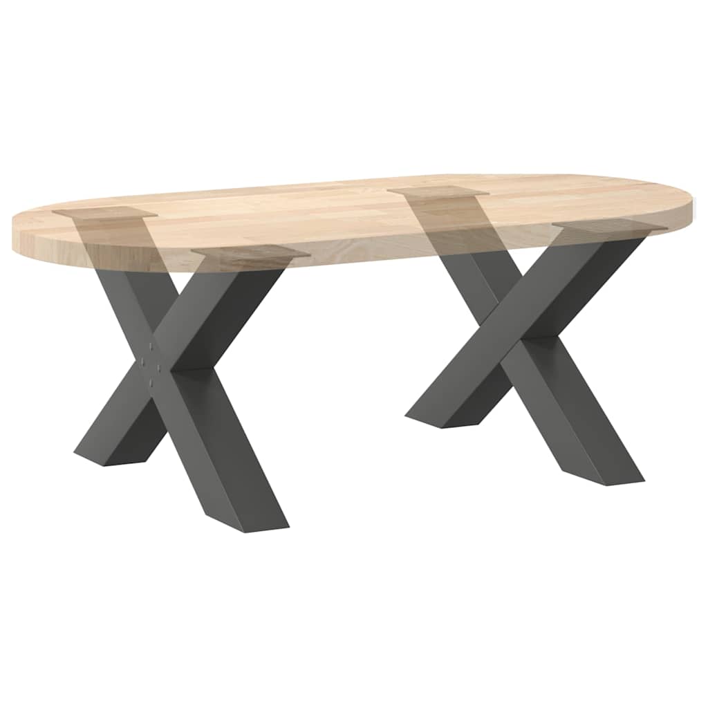 2 db antracit acél dohányzóasztal lábak x-alakú 70x(42-43) cm