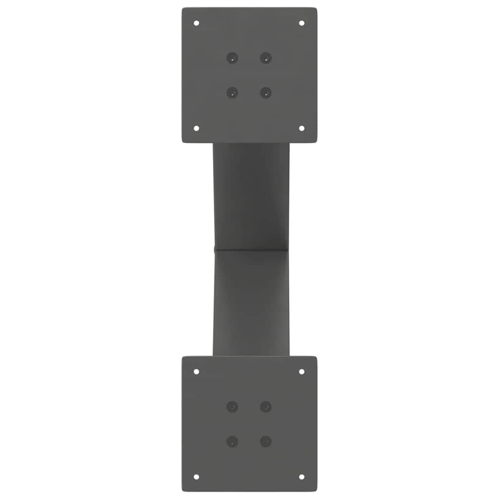 2 db antracit acél étkezőasztal lábak x-alakú 60x(72-73) cm