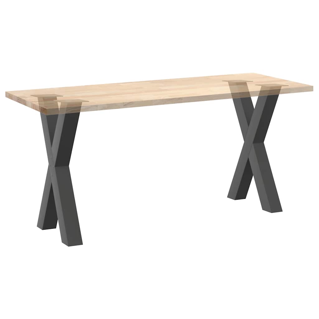 2 db antracit acél étkezőasztal lábak x-alakú 60x(72-73) cm