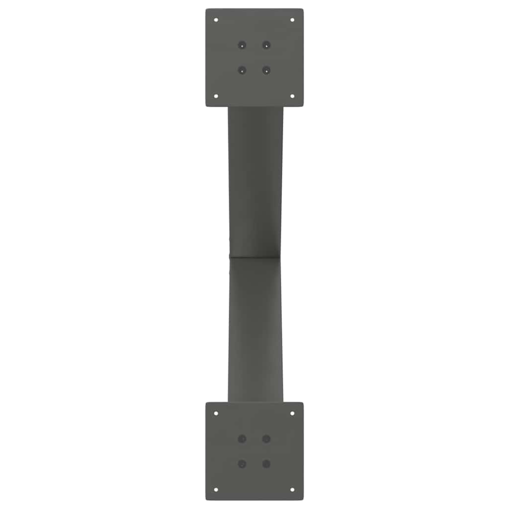 2 db antracit acél étkezőasztal lábak x-alakú 80x(72-73) cm