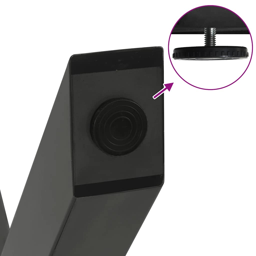 2 db antracit acél étkezőasztal lábak x-alakú 90x(72-73) cm