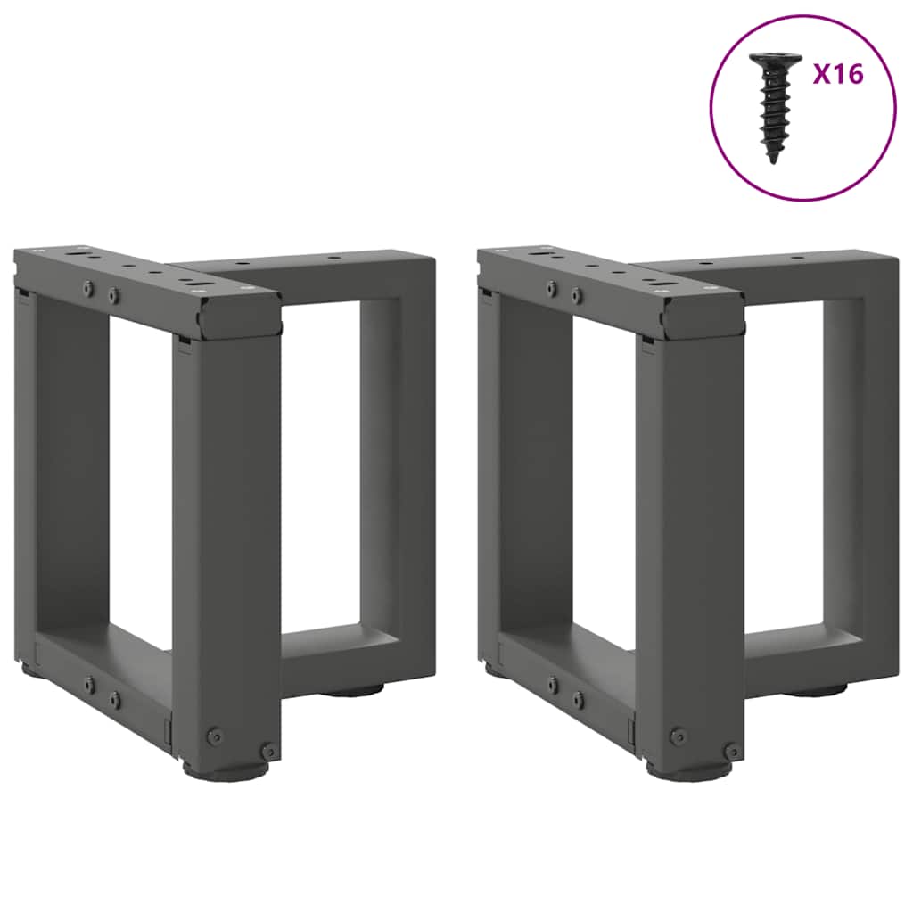 2 db antracit acél dohányzóasztal lábak t-alakú 30x25x(30-31)cm