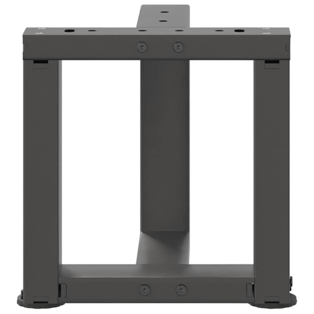 2 db antracit acél dohányzóasztal lábak t-alakú 30x25x(30-31)cm