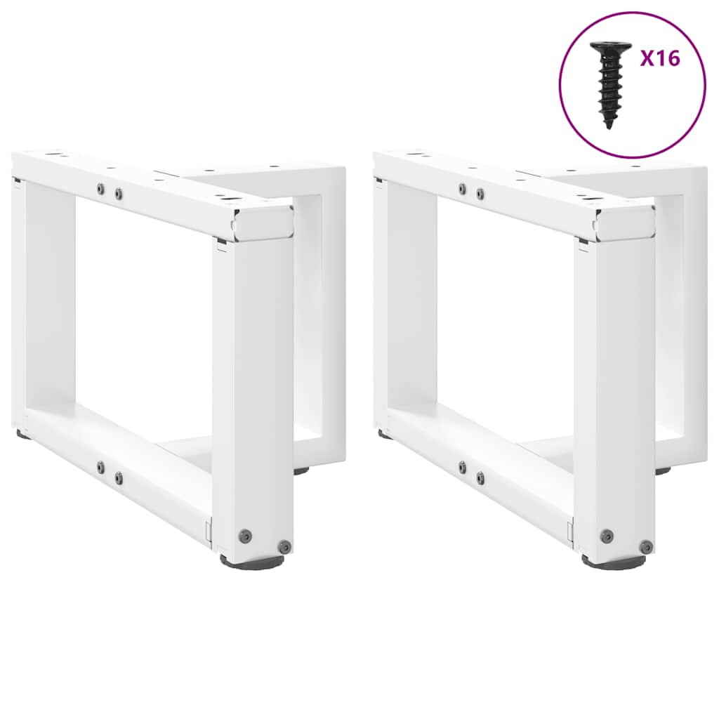 2 db fehér acél dohányzóasztal lábak t-alakú 50x25x(30-31) cm