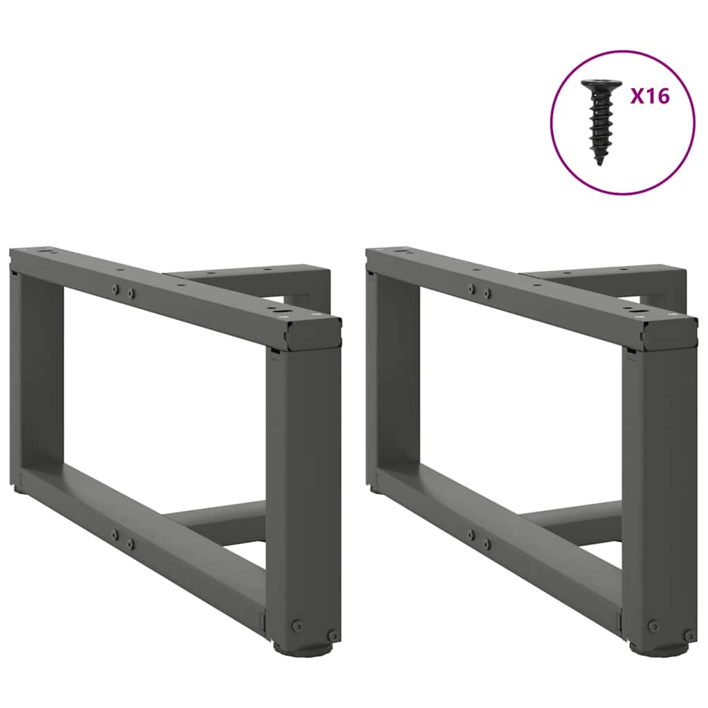 2 db antracit acél dohányzóasztal lábak t-alakú 60x25x(30-31)cm