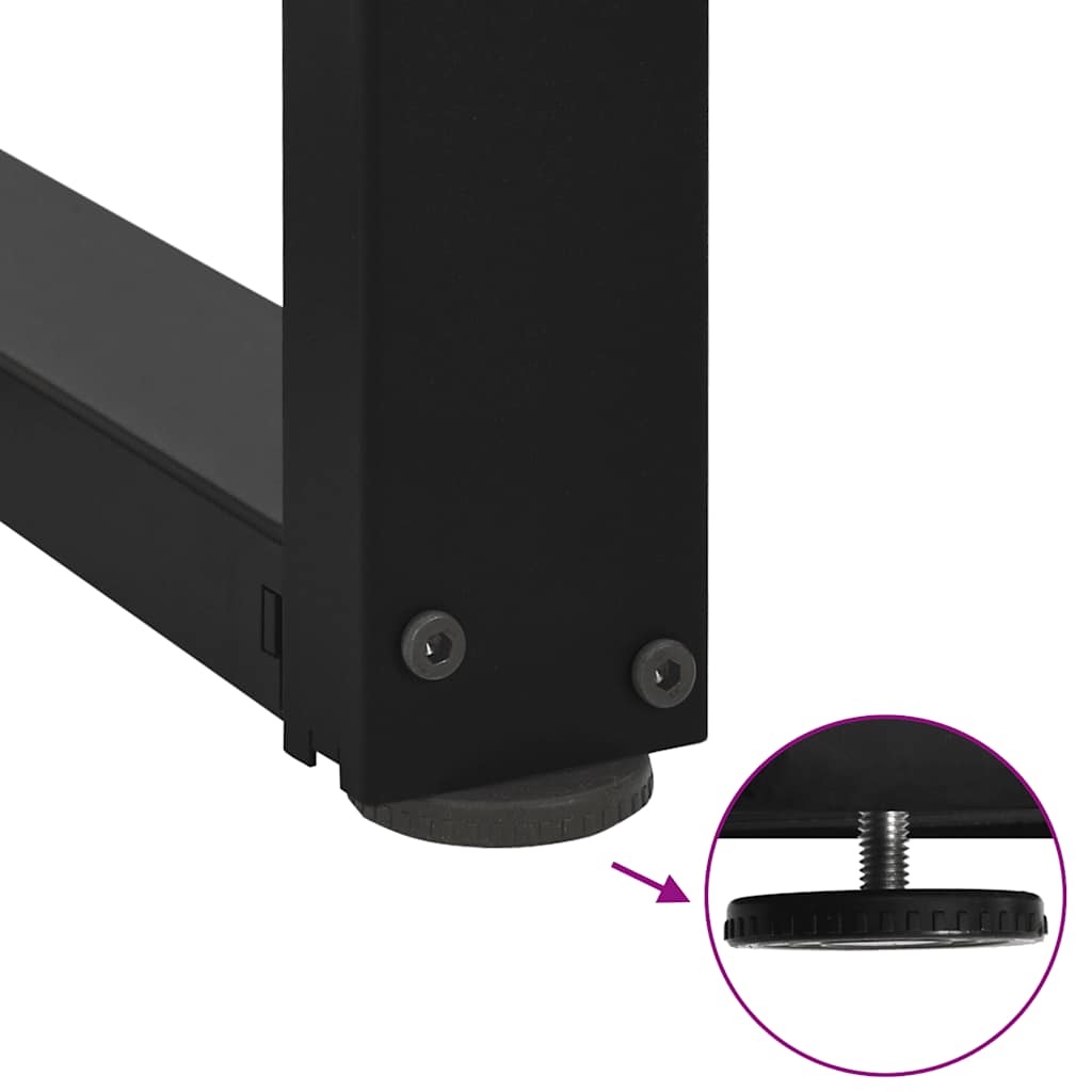 2 db fekete acél dohányzóasztal lábak t-alakú 60x25x(30-31) cm