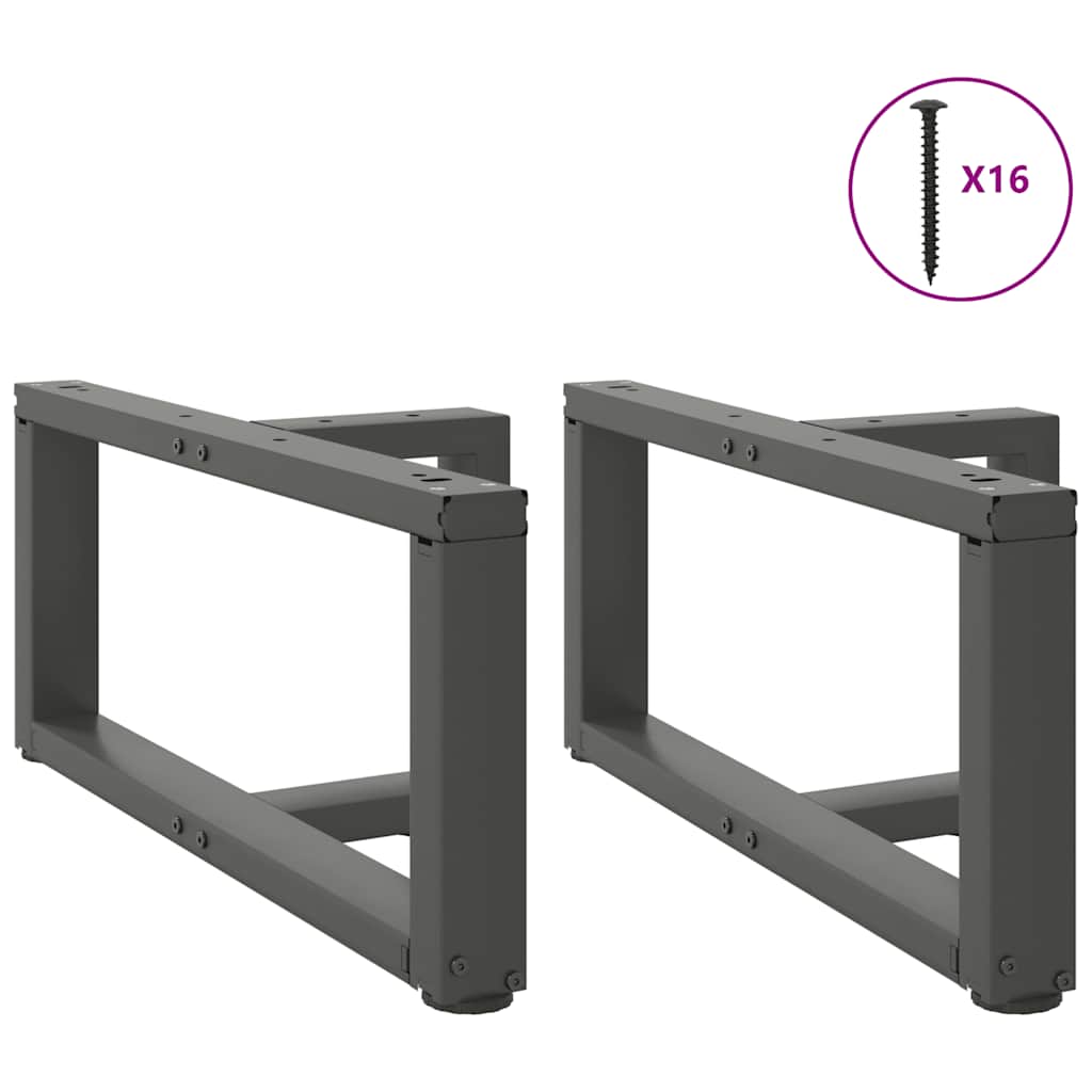 2 db antracit acél dohányzóasztal lábak t-alakú 70x25x(30-31)cm