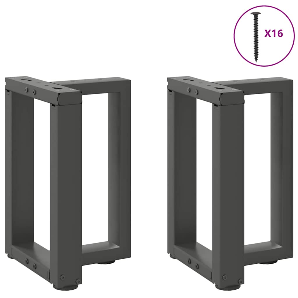 2 db antracit acél dohányzóasztal lábak t-alakú 28x25x(42-43)cm