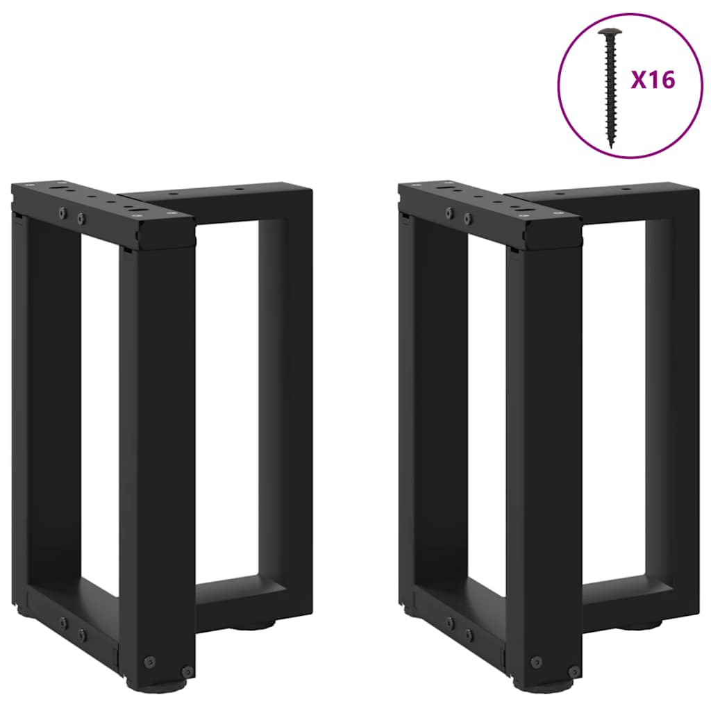 2 db fekete acél dohányzóasztal lábak t-alakú 38x25x(42-43) cm