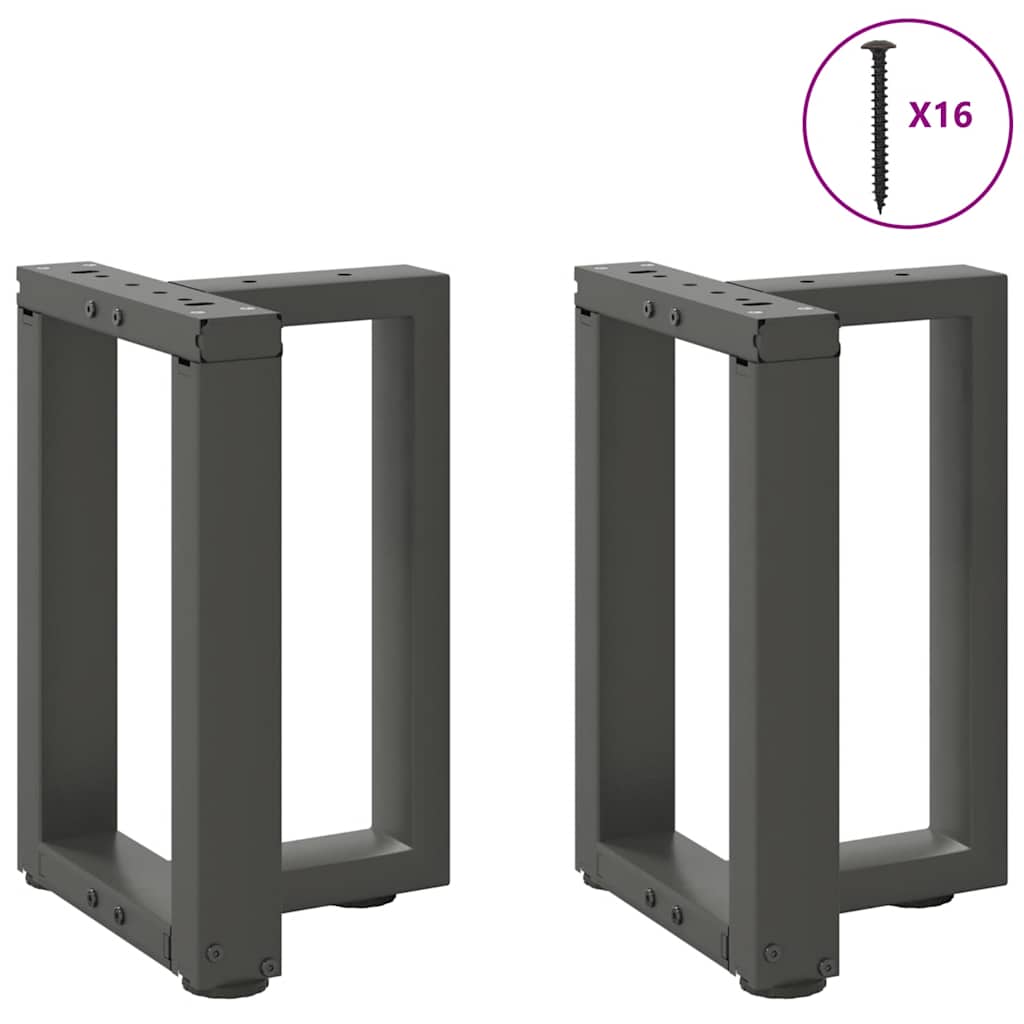 2 db antracit acél dohányzóasztal lábak t-alakú 38x25x(42-43)cm