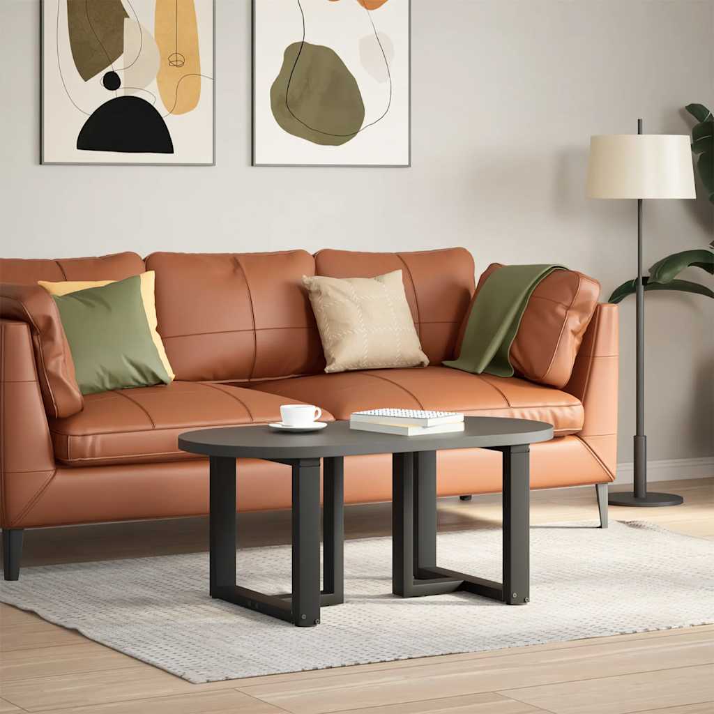 2 db acél fekete dohányzóasztal lábak t-alakú 50x25x(42-43) cm