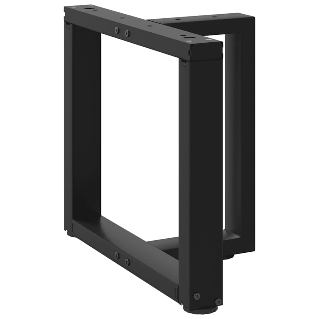 2 db acél fekete dohányzóasztal lábak t-alakú 50x25x(42-43) cm