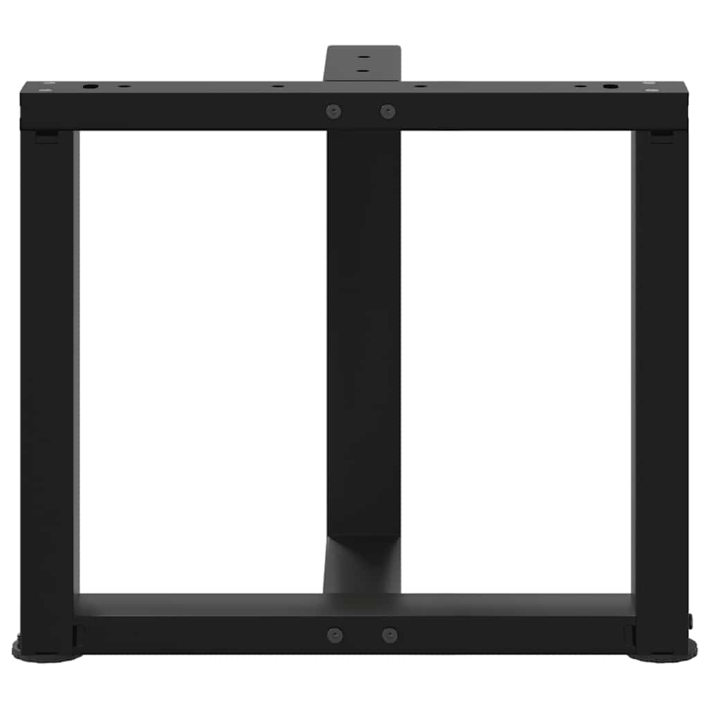 2 db acél fekete dohányzóasztal lábak t-alakú 50x25x(42-43) cm