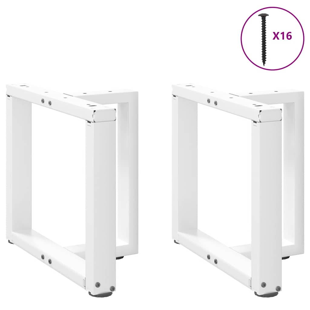 2 db fehér acél dohányzóasztal lábak t-alakú 50x25x(42-43) cm