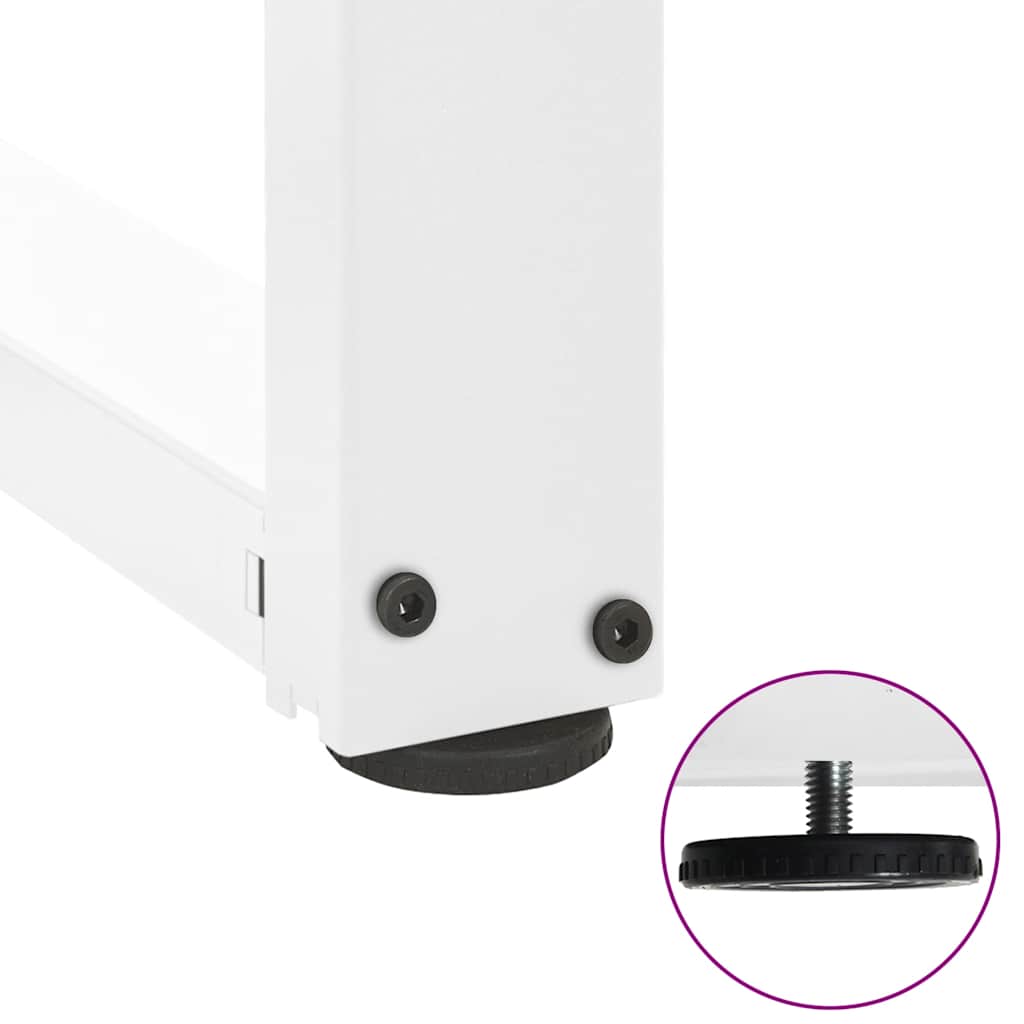 2 db fehér acél dohányzóasztal lábak t-alakú 50x25x(42-43) cm