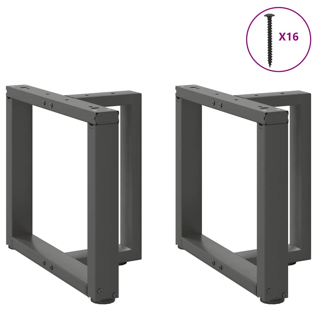 2 db antracit acél dohányzóasztal lábak t-alakú 50x25x(42-43)cm