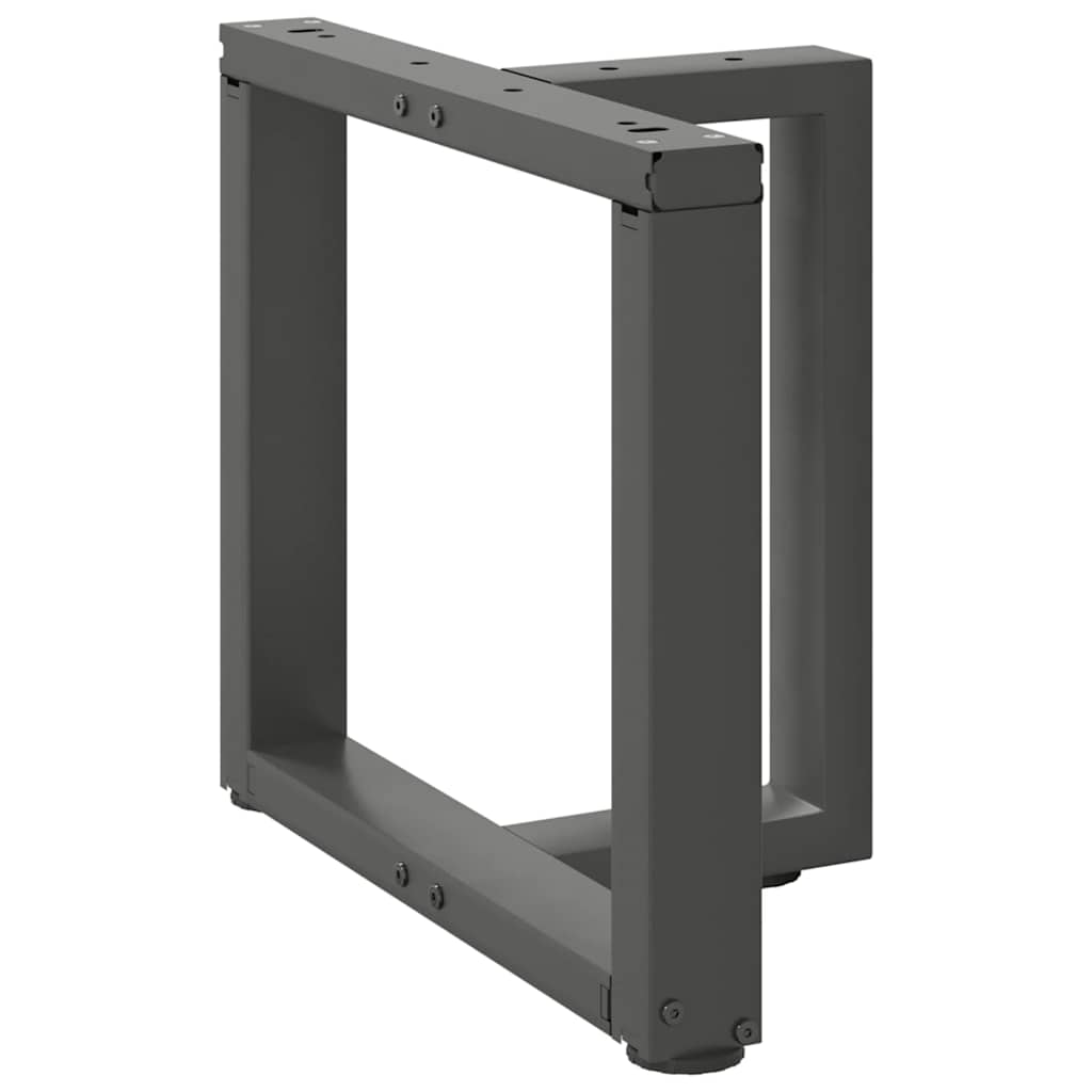 2 db antracit acél dohányzóasztal lábak t-alakú 50x25x(42-43)cm