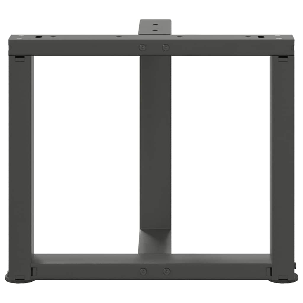 2 db antracit acél dohányzóasztal lábak t-alakú 50x25x(42-43)cm