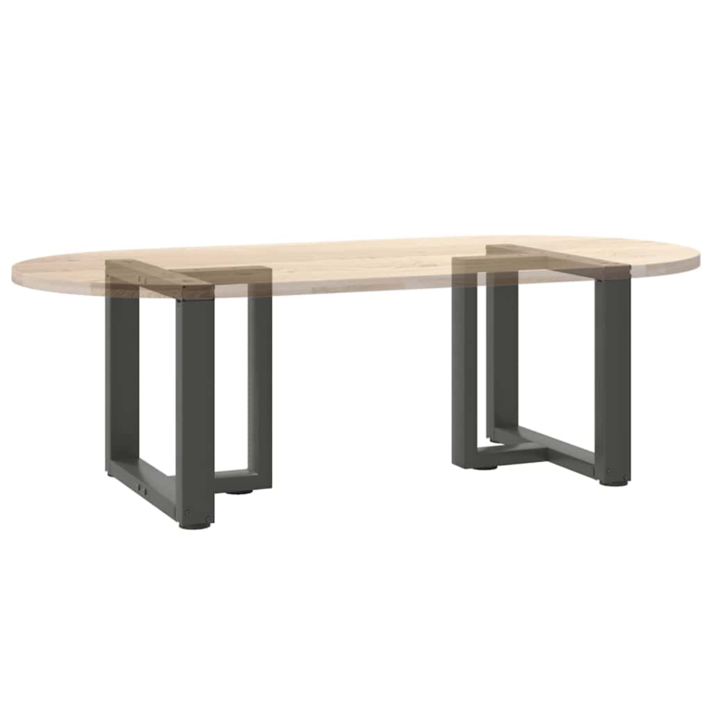 2 db antracit acél dohányzóasztal lábak t-alakú 50x25x(42-43)cm