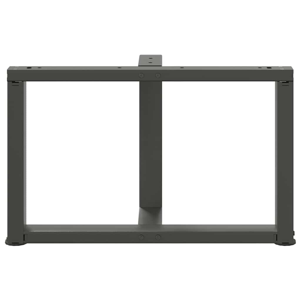 2 db antracit acél dohányzóasztal lábak t-alakú 60x25x(42-43)cm