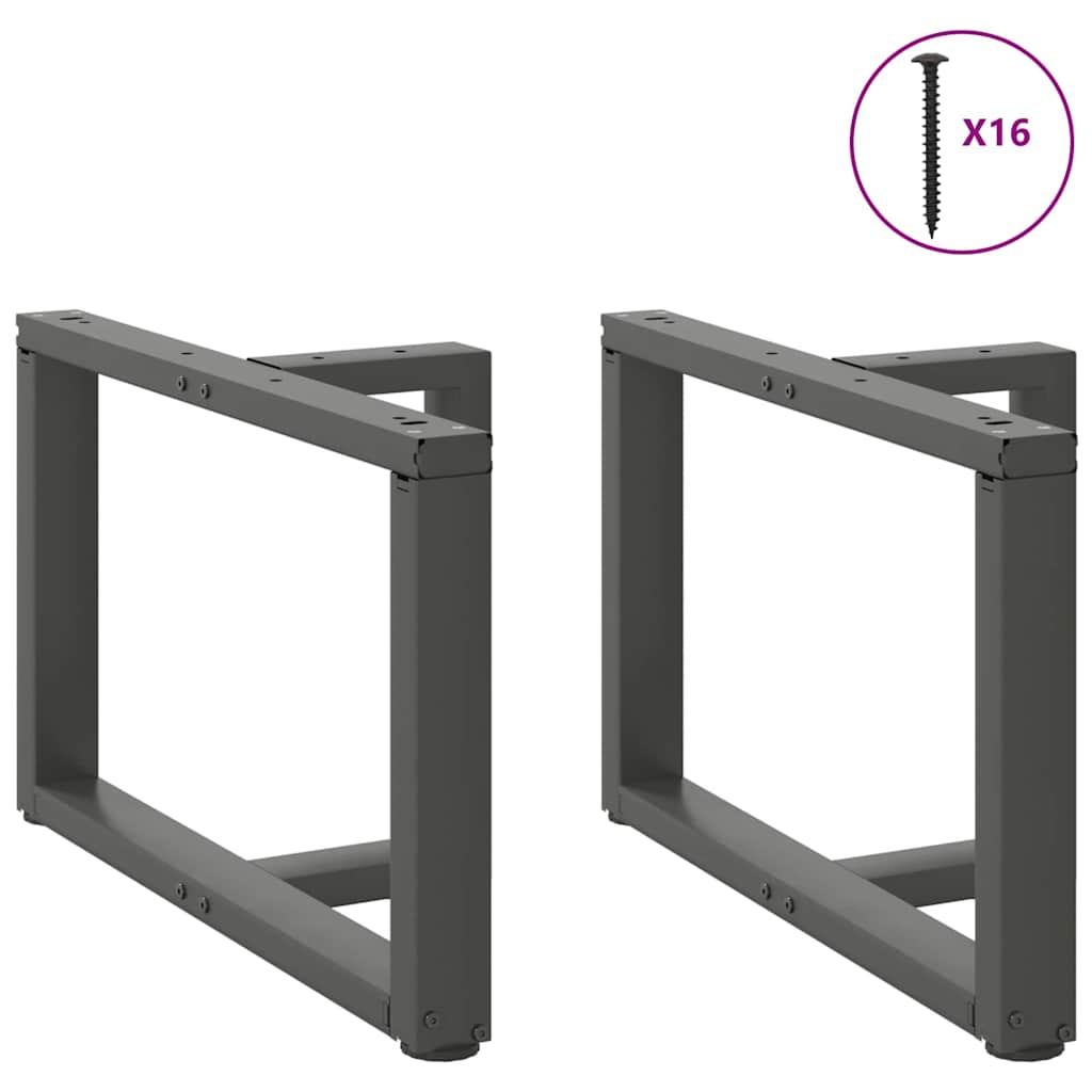 2 db antracit acél dohányzóasztal lábak t-alakú 70x25x(42-43)cm