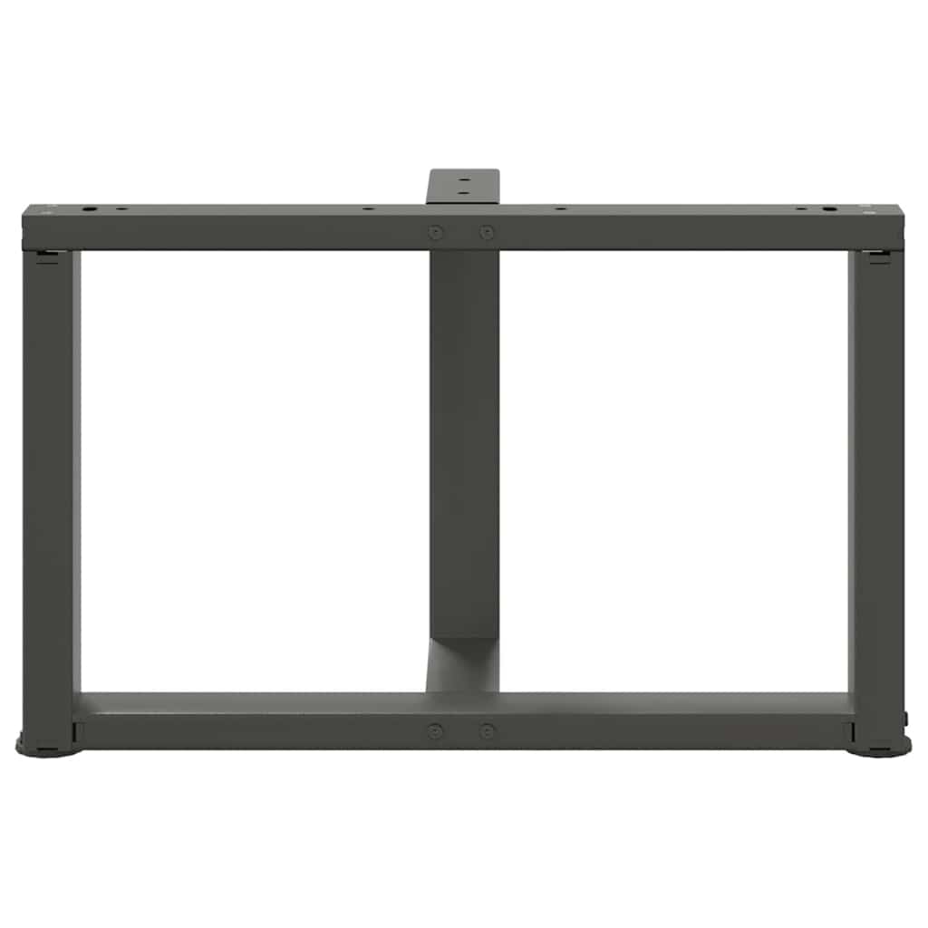 2 db antracit acél dohányzóasztal lábak t-alakú 70x25x(42-43)cm