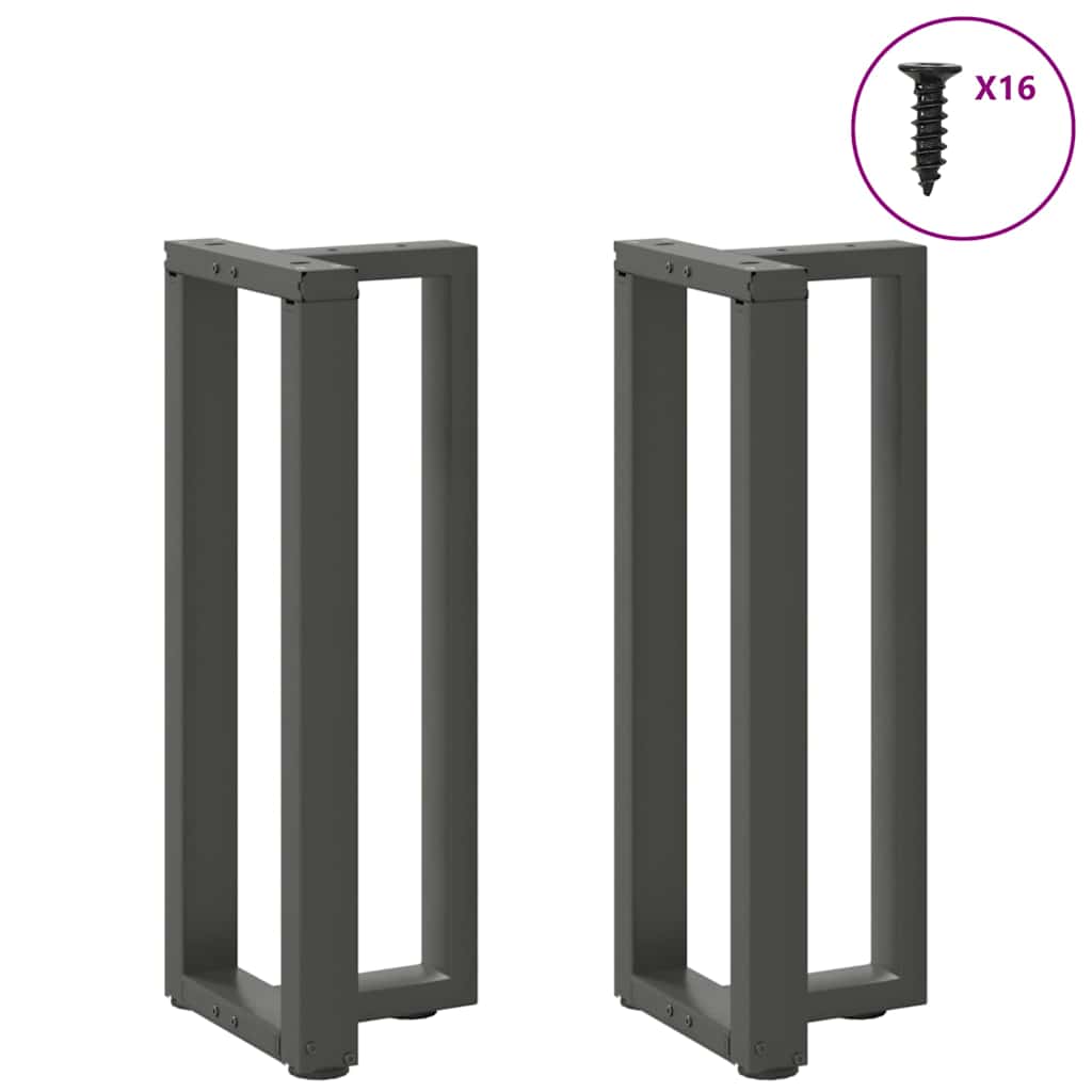 2 db antracit acél konzolasztal lábak t-alakú 20x28x(72-73) cm