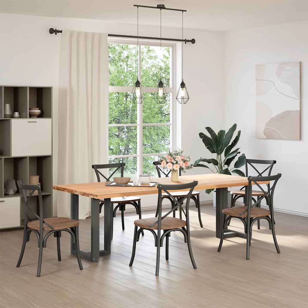 2 db antracit acél étkezőasztal lábak t-alakú 60x35x(72-73) cm