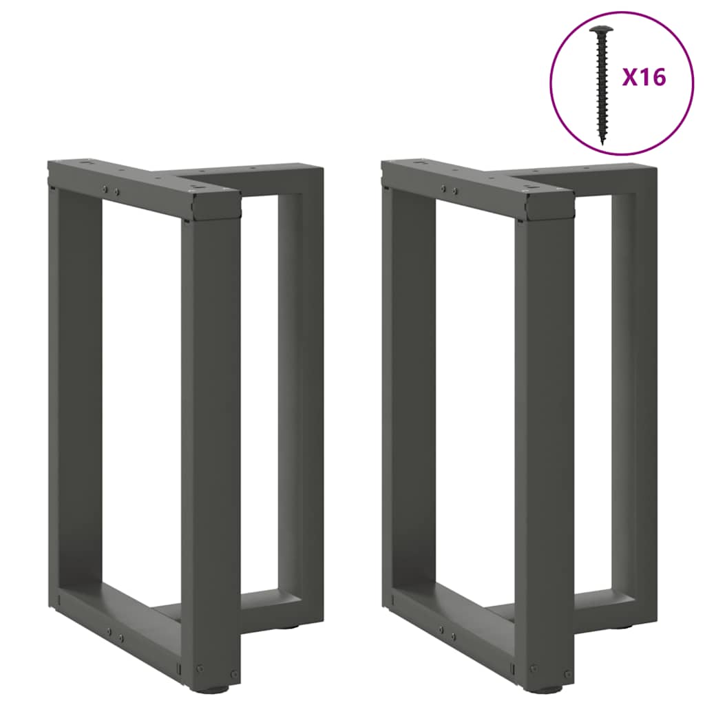 2 db antracit acél étkezőasztal lábak t-alakú 60x35x(72-73) cm