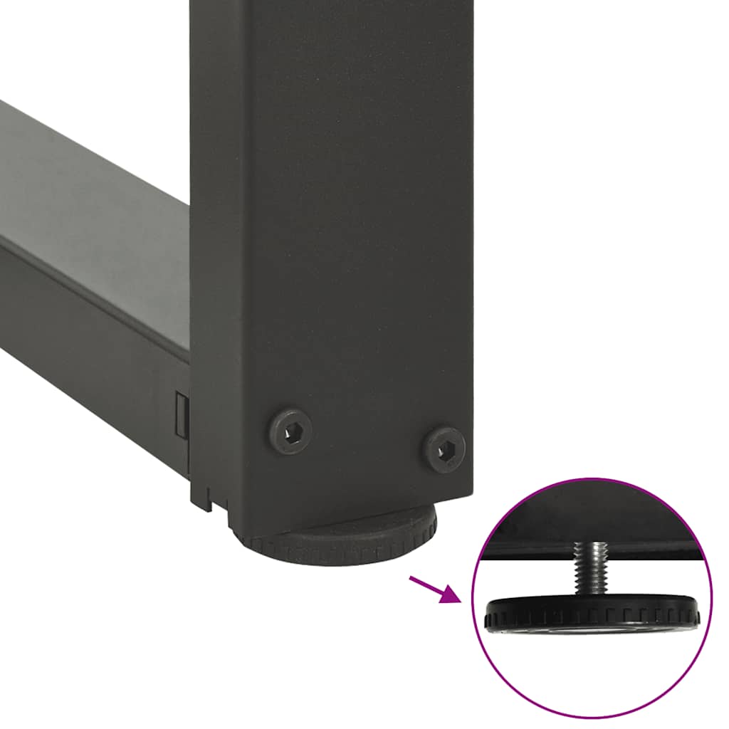 2 db antracit acél étkezőasztal lábak t-alakú 60x35x(72-73) cm
