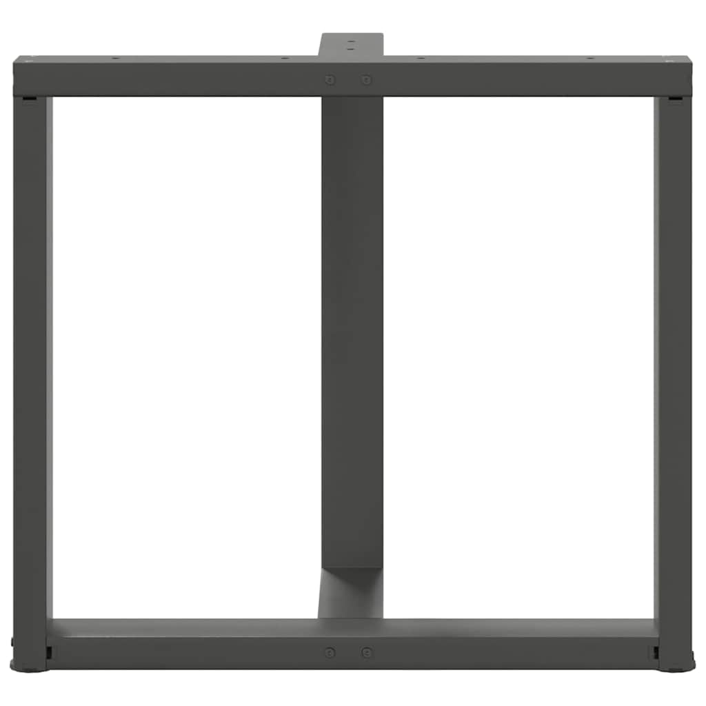 2 db antracit acél étkezőasztal lábak t-alakú 70x35x(72-73) cm