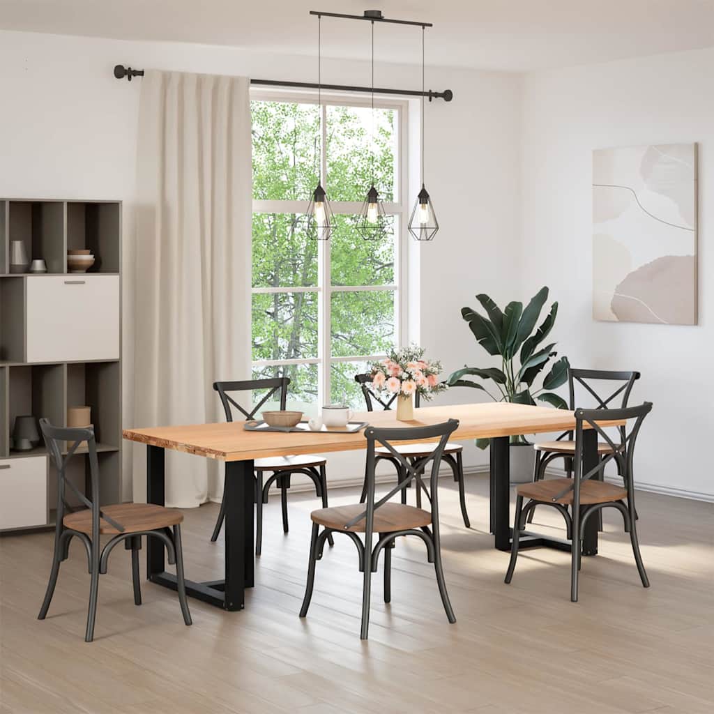 2 db fekete acél étkezőasztal lábak t-alakú 80x35x(72-73) cm