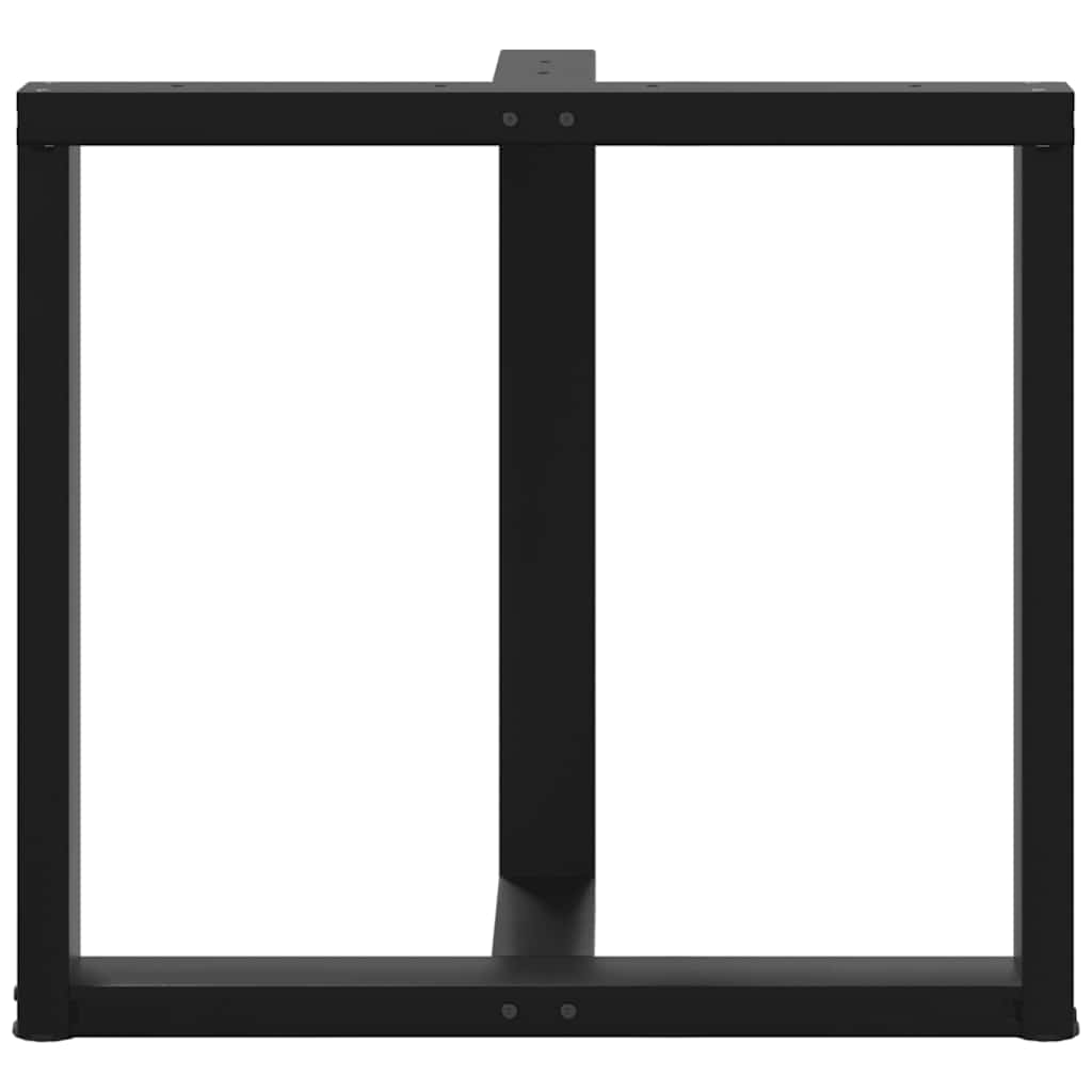 2 db fekete acél étkezőasztal lábak t-alakú 80x35x(72-73) cm