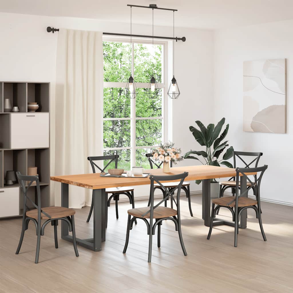 2 db antracit acél étkezőasztal lábak t-alakú 80x35x(72-73) cm