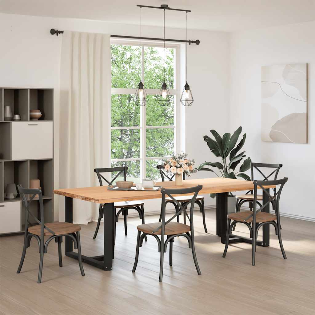 2 db fekete acél étkezőasztal lábak t-alakú 90x35x(72-73) cm