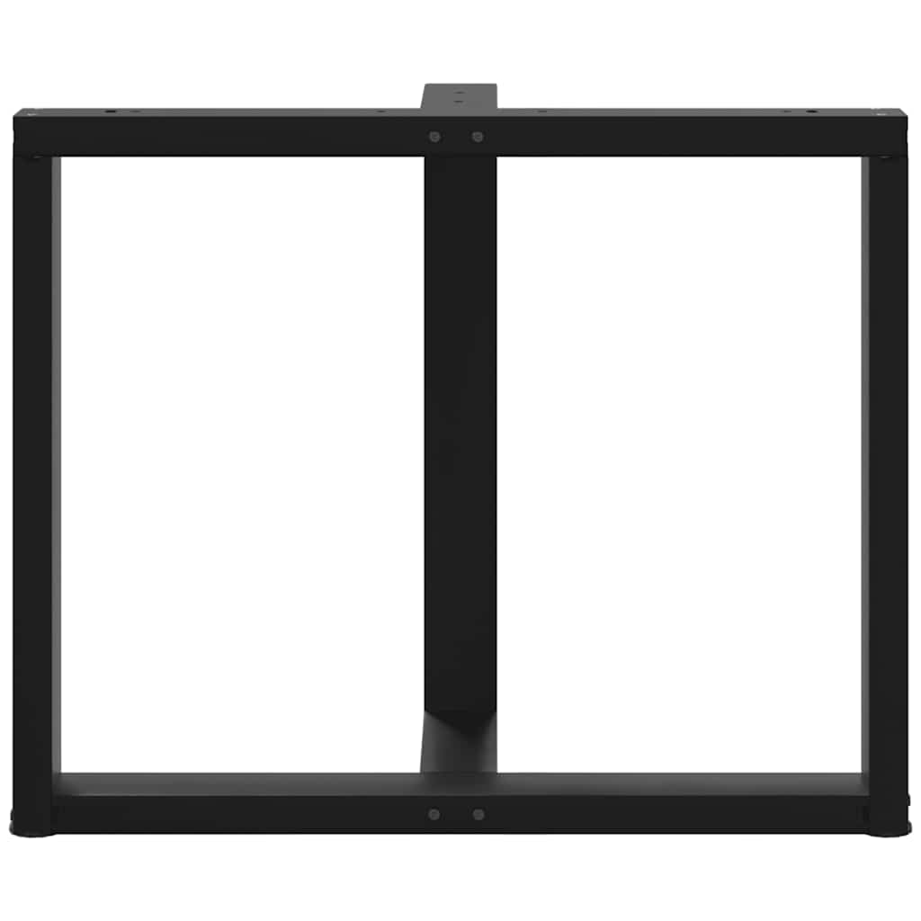 2 db fekete acél étkezőasztal lábak t-alakú 90x35x(72-73) cm