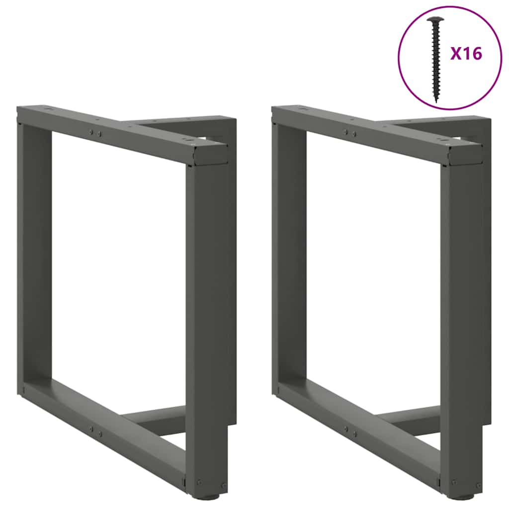 2 db antracit acél étkezőasztal lábak t-alakú 100x35x(72-73) cm