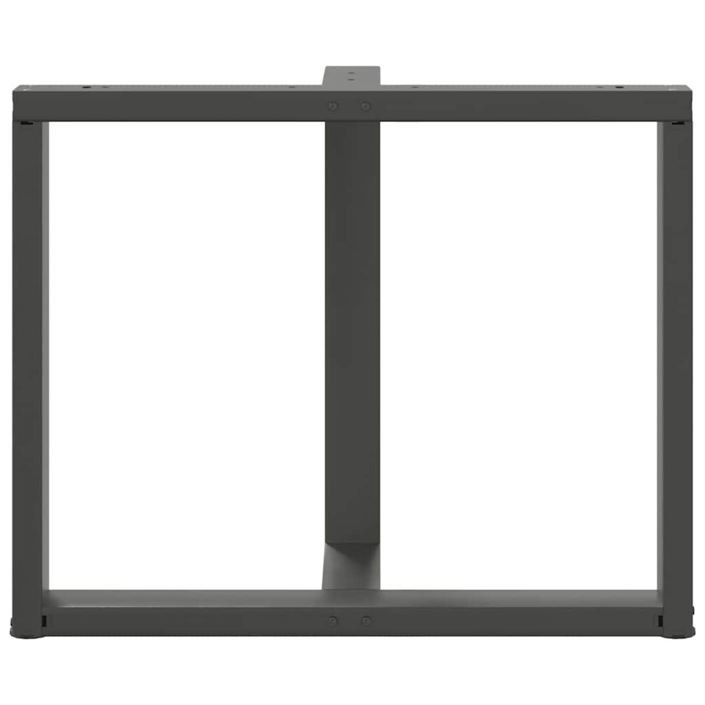 2 db antracit acél étkezőasztal lábak t-alakú 100x35x(72-73) cm