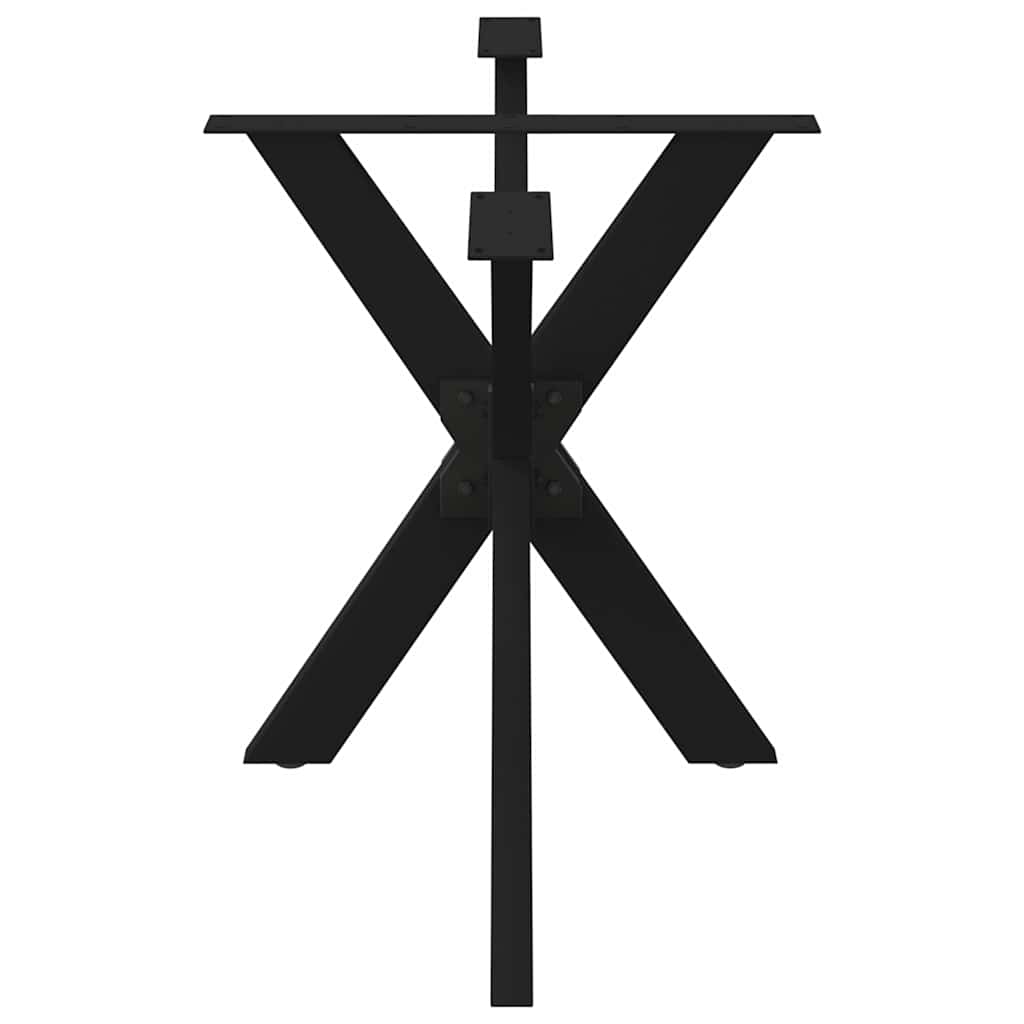 Fekete acél étkezőasztal lábak pók alakú 120x68x(72-73) cm