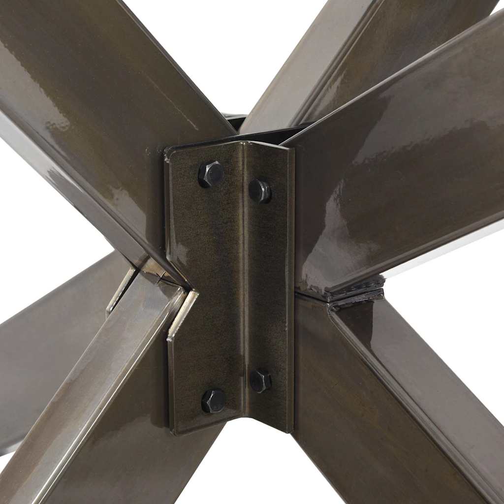 Natúr acél étkezőasztal lábak pók alakú 120x68x(72-73) cm