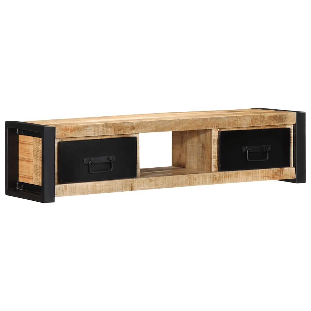 Tv szekrény 100x30x25 cm tömör durva fa mango