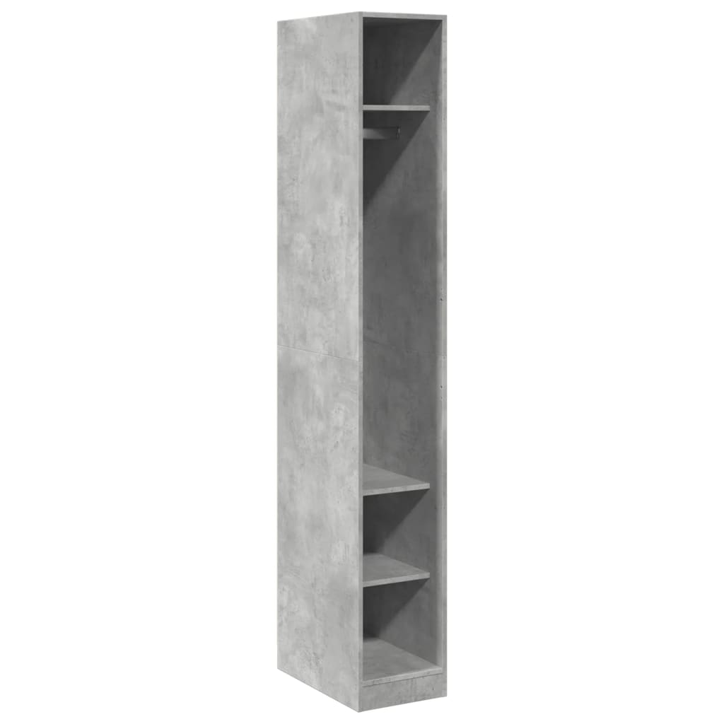 Betonszürke szerelt fa ruhásszekrény 30 x 50 x 200 cm Betonszürke szerelt fa ruhásszekrény 30 x 50 x 200 cm