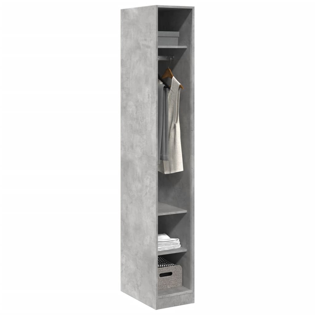 Betonszürke szerelt fa ruhásszekrény 30 x 50 x 200 cm Betonszürke szerelt fa ruhásszekrény 30 x 50 x 200 cm
