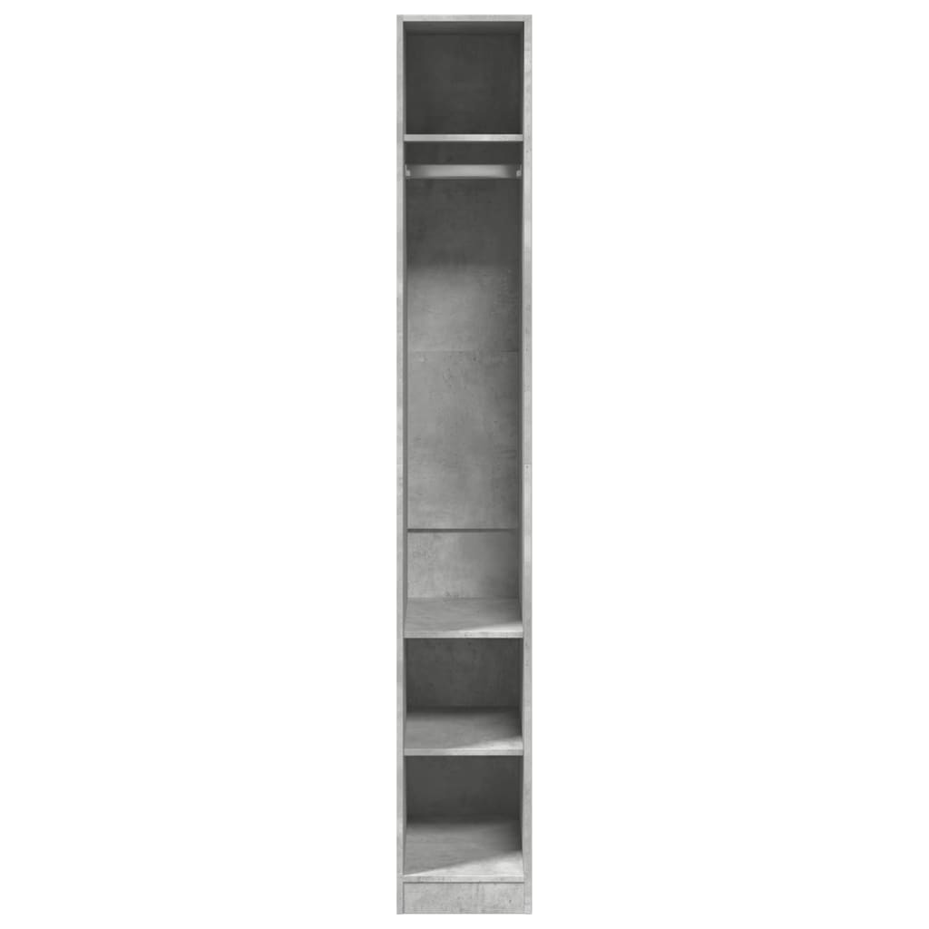 Betonszürke szerelt fa ruhásszekrény 30 x 50 x 200 cm Betonszürke szerelt fa ruhásszekrény 30 x 50 x 200 cm