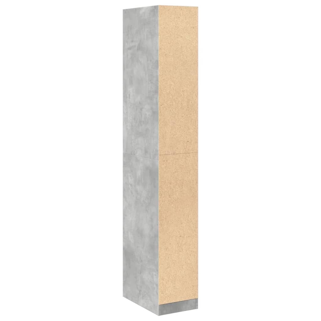 Betonszürke szerelt fa ruhásszekrény 30 x 50 x 200 cm Betonszürke szerelt fa ruhásszekrény 30 x 50 x 200 cm