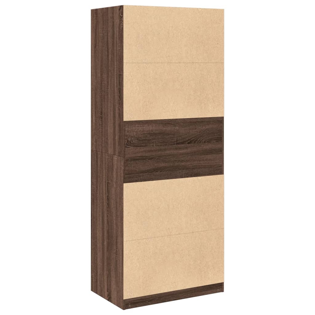 Barna tölgy színű szerelt fa ruhásszekrény 80 x 50 x 200 cm Barna tölgy színű szerelt fa ruhásszekrény 80 x 50 x 200 cm