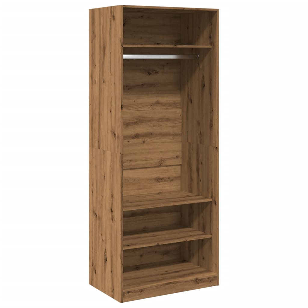 Kézműves tölgy színű szerelt fa ruhásszekrény 80 x 50 x 200 cm Kézműves tölgy színű szerelt fa ruhásszekrény 80 x 50 x 200 cm